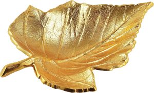Bandeja decorativa con forma de hoja dorada, bandeja de metal con forma de hoja, bandeja de lujo, bandeja de diseño, bandeja moderna, bandeja elegante - Product Image 4