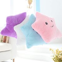 Coussin en peluche créatif en forme d'étoiles scintillantes de 14 pouces, coussin lumineux LED, jouets en peluche, cadeaux pour enfants