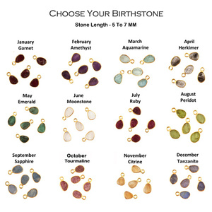 Minuscule saphir brut naturel pierre précieuse bricolage pendentif connecteur breloques prix laiton lunette plaqué or forme fantaisie pour la fabrication de bijoux - Product Image 4