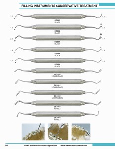 Instrumentos Dentales para Obturaciones, Agarre Manual Estriado, Color Plateado, Herramientas Quirúrgicas Clase I DE 962 973 para Tratamiento Conservador - Product Image 4
