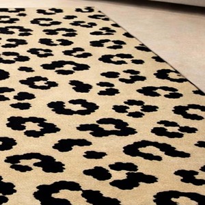 พรมลายเสือดาวทันสมัย สีดำเบจ ลายสัตว์ พรมทอมือขนาดใหญ่ สำหรับห้องนั่งเล่น ห้องนอน พรมปูพื้นนุ่มตกแต่ง - Product Image 3
