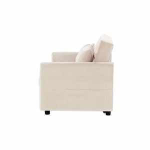 Adjustable <b>Backrest</b> Sofa Bed with Pull-Out Feature 2 Lumbar Pillows for Small Living Spaces Apartments Etc. - Product Image 5