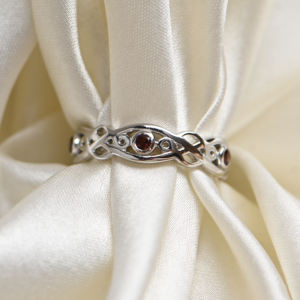 Natural <b>Garnet</b> Stone Sterling <b>Silver</b> Women's Luxury Bezel Set Gemstone Engagement & Wedding <b>Ring</b>-Handmade January Birthstone - Product Image 4