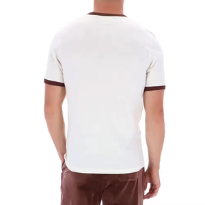 Camisetas de Jersey 100% Algodón de Alta Calidad para Hombre, Corte Ajustado, Cuello Redondo, Logotipo Personalizado, Diseño Frontal en Blanco, Camisetas Personalizadas OEM - Product Image 4