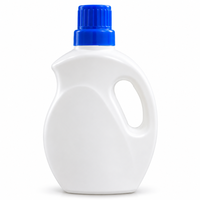 Bouteille de lessive avec poignée | Conteneur de nettoyant liquide en PEHD, rechargeable, avec bouchon à vis, corps large, 1000 ml, pour stockage
