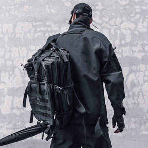 Veste tactique urbaine pour homme, imperméable, multi-poches, coupe-vent fonctionnel, streetwear, cyberpunk, ninja, parka utilitaire - Product Image 4