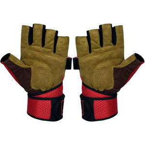 Guantes Deportivos Personalizados de Alta Calidad, Medios Dedos, Color Rojo Oliva, Malla Transpirable, Correa Ajustable para la Muñeca, para Gimnasio y Entrenamiento - Product Image 2