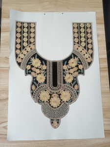 Patchs brodés faits main en dentelle de miel ORGEZA avec sequins et motifs de fils complexes, forme ronde, pour vêtements de mode, styles variés - Product Image 3