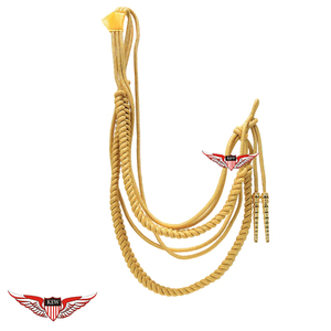 Aiguillette de parade tressée dorée soviétique, Aiguillette torsadée avec pointe métallique - Product Image 6
