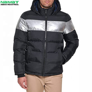 Stand Collar Bomber Puffer <b>Jacket</b> <b>Men</b> No Hood Ribbed Cuff Classic Casual Quilted <b>Flight</b> <b>Jacket</b> Warm Padded Coat - Product Image 5