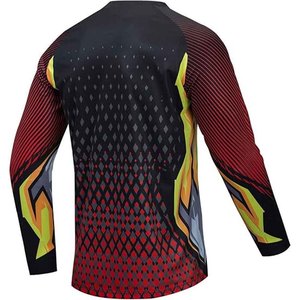 เสื้อเจอร์ซีย์แข่งรถวิบากแขนยาวสำหรับผู้ชาย พิมพ์ลายแบบซับลิเมชั่น แห้งเร็ว ไซส์ใหญ่ สีส้ม ดำ ขาว - Product Image 6