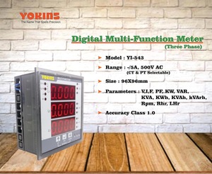 Medidor de Energía Multifunción Digital Trifásico YOKINS YI-543 de 4 Dígitos, 5A 500V, con CT/PT Seleccionables - Product Image 4