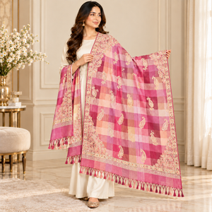 Chal de Lana Bordado de Lujo para Mujer, Ligero y Cálido, con Diseños Florales, Ideal para Fiestas, Viajes y Regalos - Product Image 1