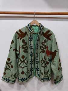 Veste en coton brodée Suzani, vêtement ethnique coloré, veste de fête en coton, veste bomber Suzani. - Product Image 2