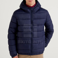 Blouson matelassé à capuche pour homme avec logo personnalisé sur le devant, écologique, hiver, manches longues, taille adulte, nouvelle arrivée usine 2026