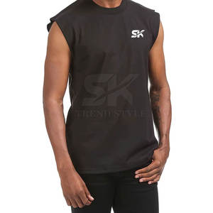 T-shirt sans manches personnalisé en tissu doux, sur mesure, durable et facile à porter, disponible en ligne, t-shirt uni sans manches - Product Image 6