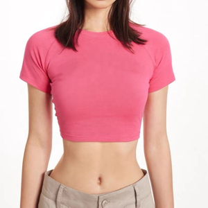 Camiseta Corta de Moda Popular 2024 para Mujer con Logotipo Personalizado, Camiseta Ajustada - Product Image 3