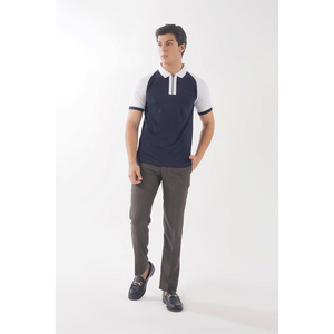 Chemises décontractées pour hommes en coton 100% tricoté, respirantes, à manches courtes et col rabattu - Product Image 2