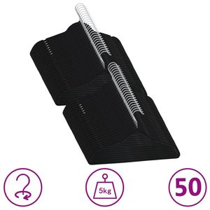 Set di 50 appendiabiti in velluto nero antiscivolo Set di appendiabiti in velluto e tessuto Premium - Product Image 1