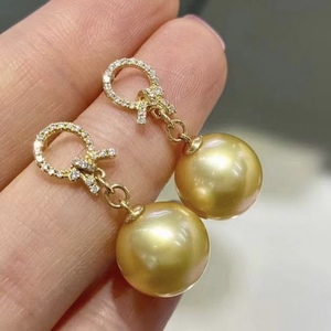 Boucles d'oreilles pendantes en argent sterling 925, nouvelles, printemps-été, perles naturelles blanches de 12-11 mm, lumière froide, reine des glaces, style de déplacement - Product Image 2
