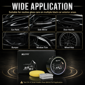 Kit de cire pour voiture en cristal noir pour peinture noire, brillance profonde, protection hydrophobe, réparation des rayures, éponge, serviette en microfibre - Product Image 3