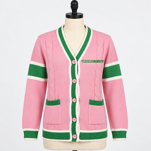 Pulls à col en V très demandés en 2026 pour les sororités/fraternités/écoles/collèges/universités, cardigans tricotés unisexes - Product Image 1