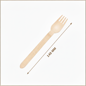 Fourchettes en bois écologiques à texture fine 140 mm en bois de bouleau de qualité alimentaire pour restaurants, événements et usage domestique - Product Image 2