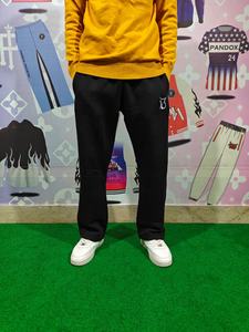 Jogging en molleton de coton brossé de haute qualité, coupe large, avec étiquette tissée brodée personnalisée, pour hommes. - Product Image 5