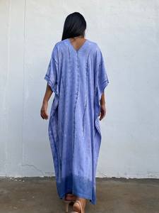 Robe de grossesse et de maternité en kaftan bleu lavande tie-dye, vêtements de détente confortables, vêtements de nuit, taille plus, tenue pour femmes - Product Image 2