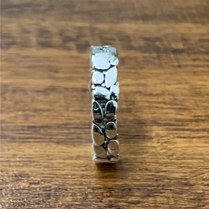 Elegant 925 Sterling <b>Silver</b> Minimalist Pebble Pattern <b>Ring</b> Anti Tarnish Beautiful <b>Plain</b> Wholesale Fine Jewelry - Product Image 3