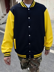 Blouson universitaire unisexe inspiré du style Letterman, décontracté, à fermeture boutonnée, coupe douce et confortable, détails côtelés, pour le quotidien et le streetwear - Product Image 3
