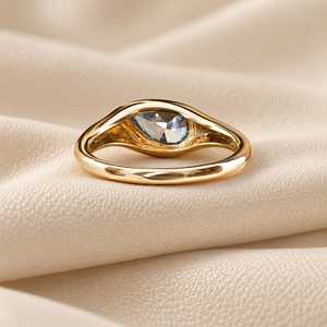 1 CT Fancy Blue Pear Cut Lab Grown Diamond <b>Signet</b> Engagement <b>Ring</b> 10K 14K 18K Solid Gold Fine Jewelry IGI Certified <b>Women</b> - Product Image 3