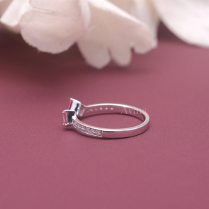 IGI Certified Lab Grown Diamond Open Ring 9K White / Rose & Yellow Gold Emerald Cut <b>Pink</b> Lab Grown Diamond Adjustable Wrap Ring - Product Image 2
