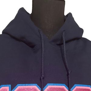 Sudadera con Lentejuelas 1938, Cuello Redondo, Color Azul Marino, Felpa Suave, Manga Larga, Informal, para Uso Diario - Product Image 2