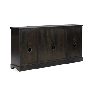 Armoire en bois de manguier massif de style antique moderne, élégant meuble de salon avec style antique pour usage domestique, finition noire - Product Image 4