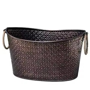 Bañera de Metal Clásica para Bebidas Frías, Enfriador de Acero Inoxidable para Fiestas, Cubeta para Enfriar Vino y Cerveza, para Uso en Bares - Product Image 2