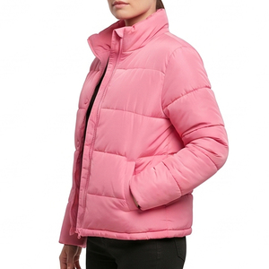Manteau d'hiver tendance pour femme, coupe décontractée, en polyester rose matelassé, style décontracté, vente en gros, personnalisable, faible MOQ - Product Image 3