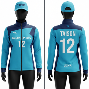 Unisex Field Hockey Training Jacket Premium 280 GSM Polyester <b>Fleece</b> Teal <b>Navy</b> Hooded Front Logo Waterproof Breathable Sports - Product Image 1