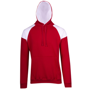 Sweat-shirt à capuche rouge pour homme, coupe classique, couleur unie, manches raglan, en polaire, impression numérique, anti-boulochage, avec poche, en polyester - Product Image 1