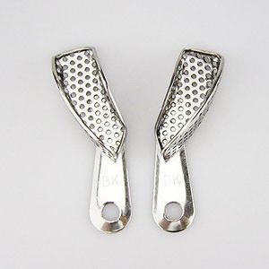 Plateaux d'empreinte dentaire professionnels en acier inoxydable |   Kit de plateaux métalliques perforés réutilisables pour quadrants supérieurs et inférieurs - Product Image 1