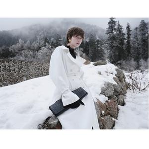 Nuevo Abrigo de Invierno para Mujer VELOURA, Abrigo Cruzado con Cinturón Largo, Cuello Vuelto Sólido, Abrigos para Mujer - Product Image 5