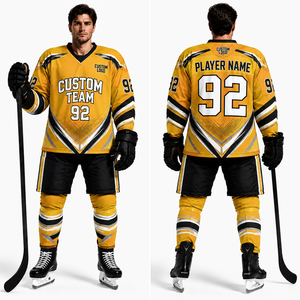Printed Ice Hockey Uniform Jersey Pants Socks Set Flexible Oversized Padfriendly Breathable Quickdry Polyester <b>Athletic</b> Teamwear - Product Image 2