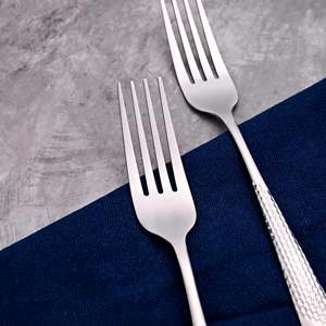 MiniGlow Stainless Steel Metal and Wood Mini Dessert <b>Forks</b> (Set of 2) for Dining Fruit Camping Tableware Silver - Product Image 4