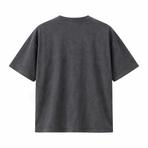 เสื้อยืดคอกลมทรงหลวมผ้าฟลีซเนื้อหนัก 100% ผ้าฝ้าย ระบายอากาศได้ดี ตัดเย็บแบบไหล่ตก รับผลิตเสื้อยืดพร้อมสกรีนโลโก้ตามสั่ง ขายส่ง - Product Image 2