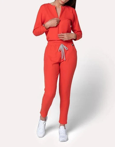 Wholesale Manufacture Women's Medical <b>Scrubs</b> <b>Sets</b> Soft Spandex Woven Fabric Nurses Uniform Breathable Hot Sale <b>Scrubs</b> <b>Sets</b> - Product Image 4