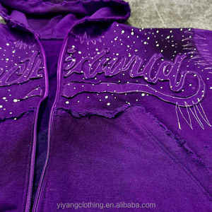 Sweat à capuche personnalisé avec strass, pull-over uni pour l'hiver, homme, femme, unisexe, luxe, 100% coton, molleton, impression numérique écologique - Product Image 4