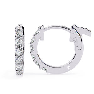 Pendientes de Aro Huggie de Lujo con Moissanita, Pendientes de Diamante de Moissanita de Corte Brillante Redondo de 2mm para Mujer - Product Image 4