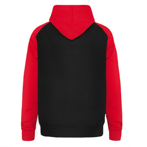 Men's Black <b>Red</b> Raglan Hoodie <b>Glitter</b> Dot Logo Front Pocket Casual Knitted Oversized Breathable Streetwear Winter Style - Product Image 4