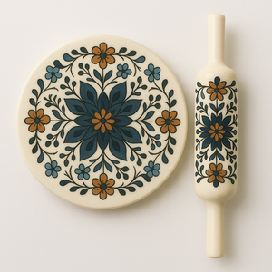 Rouleau à pâtisserie traditionnel Chakla Belan en marbre, bois et métal pour les boulangers au meilleur prix - Product Image 3