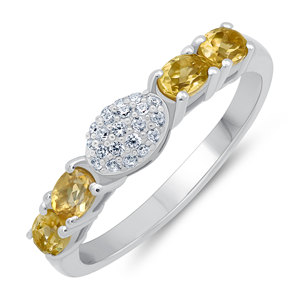 Gourik Zircon Cluster <b>Ring</b> Women 925 Sterling <b>Silver</b> Wedding Lucky Stone Jewelry - Product Image 2